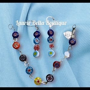 Millefiori Bracelet and Earrings Set